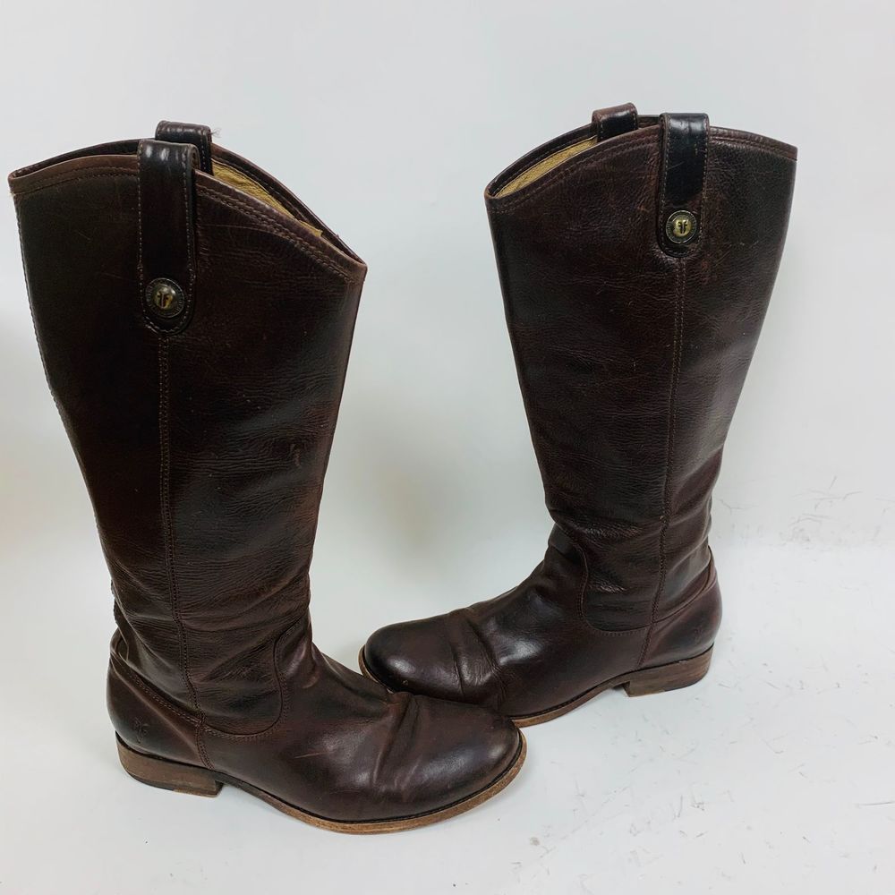Frye Melissa Button Dark Brown Riding Boot 8.5